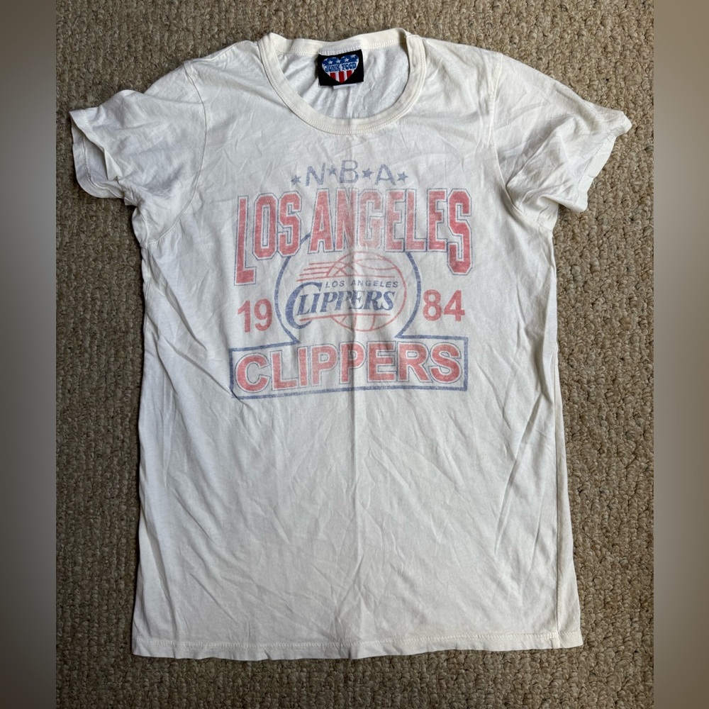 Junk Food Clothing Los Angeles Clippers White and Red Tee